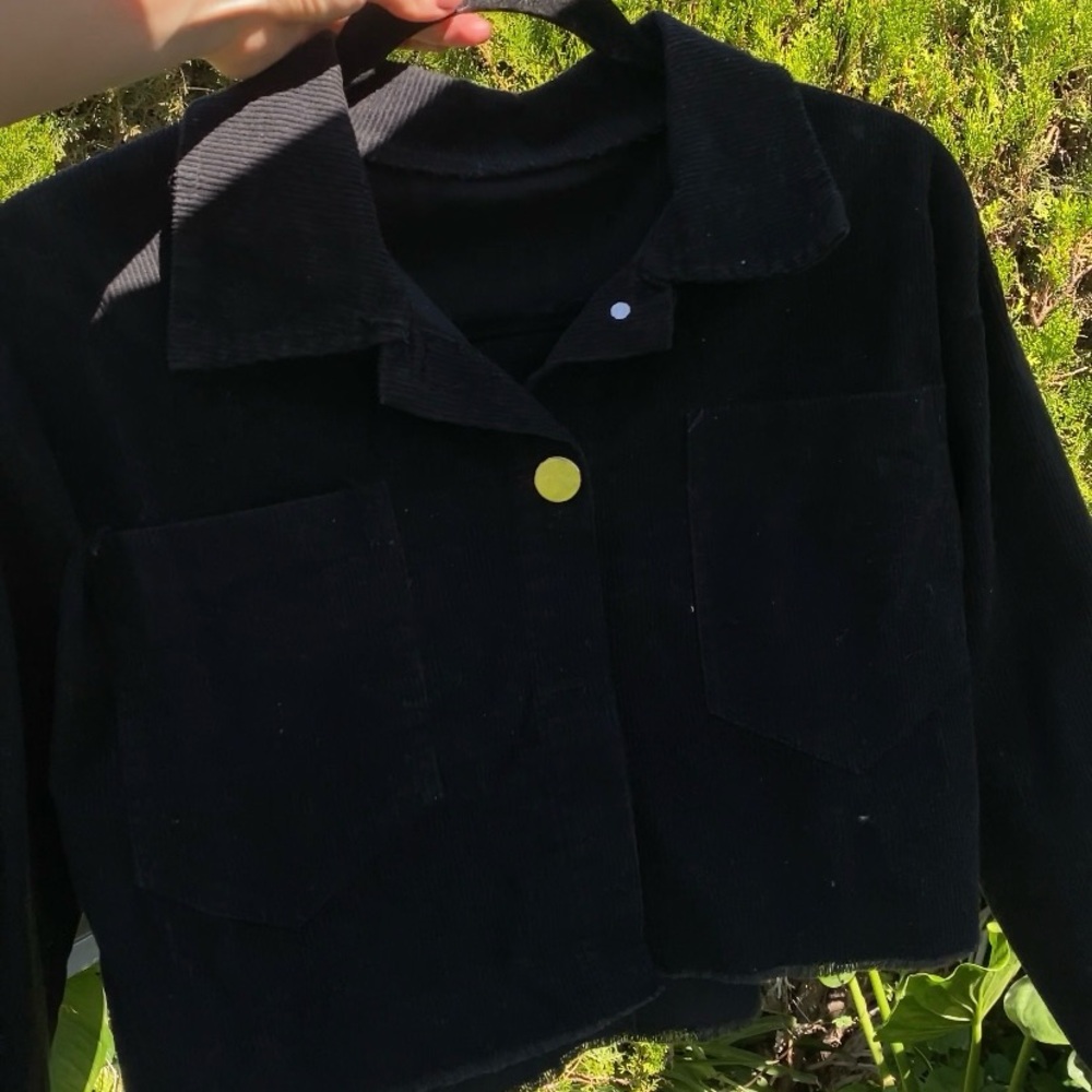 Black Corduroy Cropped Jacket